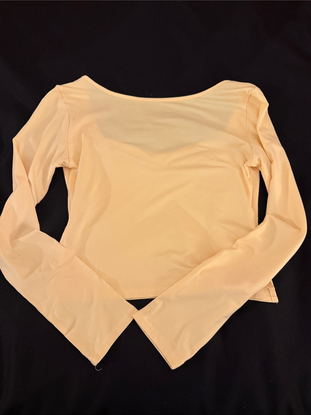 Women's Long Sleeve Scoop Neck Top in yellow Large - Picture 6 of 6